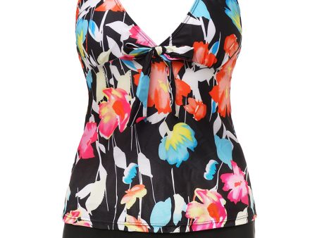 Black Halter Printed One Piece Swimwear Online Sale