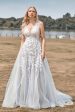 A Line Tulle Ivory Wedding Dress with Appliques Fashion