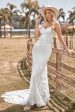 Charming Mermaid Spaghetti Straps Lace Ivory Wedding Dress with Sweep Train Online