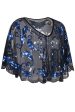 1920s Blue Glitter Sequins Cape Discount