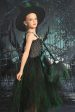 Dark Green Lace-Up Front Tulle Halloween Girl Dress Online Hot Sale