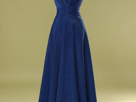 Glitter Royal Blue Long Prom Dress For Cheap