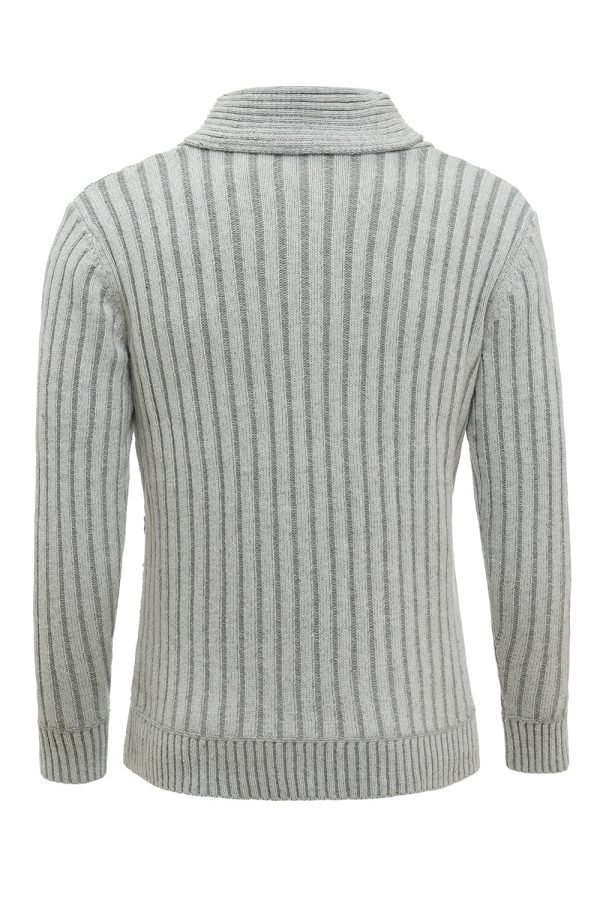 Grey Stand Collar Men s Pullover Sweater Online