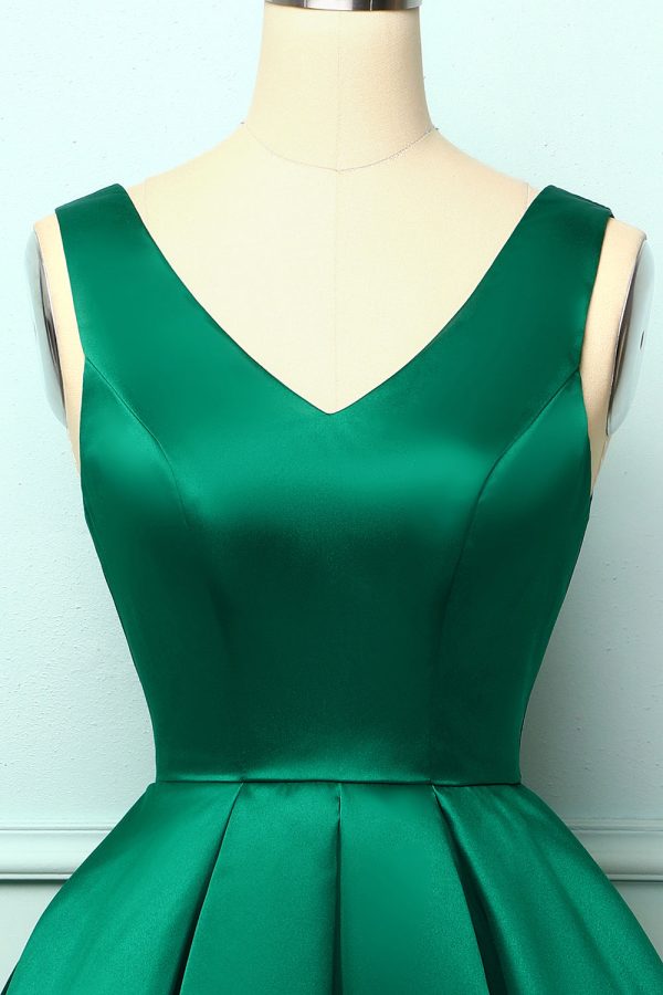 Satin Green Ball Homecoming Dress Online Sale