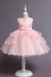 Pink A Line Appliques Sleeveless Round Neck Girls Dresses Online Hot Sale