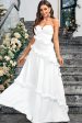 White A Line Sweetheart Neck Spaghetti Straps Long Simple Dress For Discount