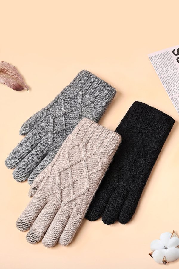 Black Knitted Gloves on Sale