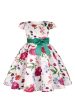 Blue Floral Girls  Dress with Bowknot Discount