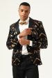 Sparkly Black and Golden Sequins Men s Prom Blazer Online