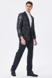 Dark Navy Jacquard Shawl Lapel Men s Prom Blazer Online Sale