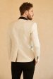 White Shawl Lapel Jacquard One Button Men s Prom Blazer Discount