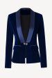 Black Shawl Lapel Velvet Women Blazer Discount