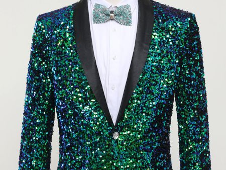 Green Sequined Men s Blazer Jacket Sale