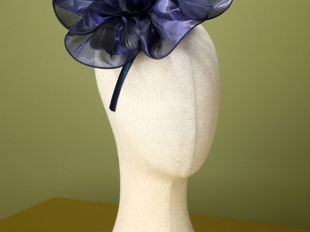 1920s Blue Organza Beaded Headband on Sale