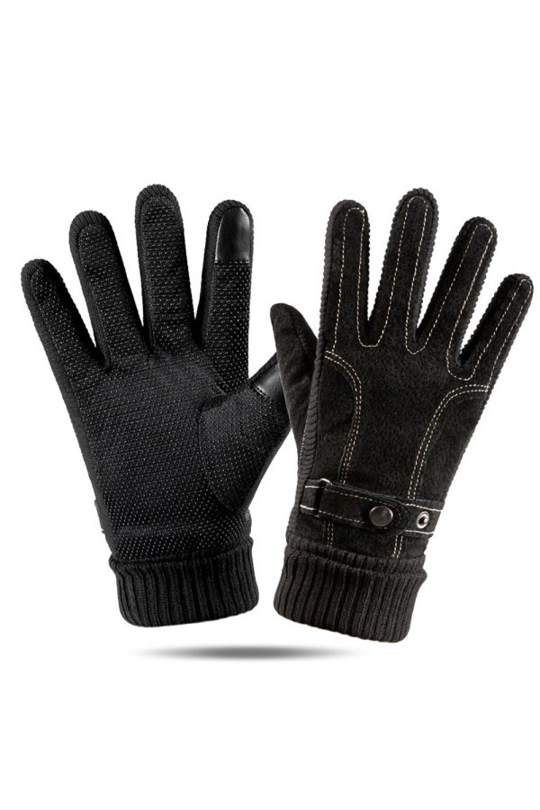 Brown Pigskin Men s Warm Winter Gloves on Sale