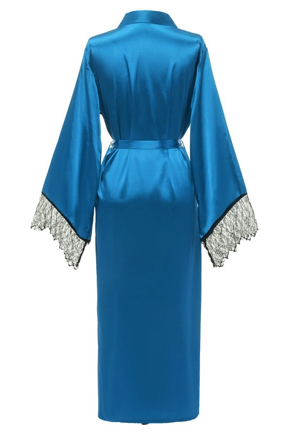 Blue Bridesamaid Robe With Lace For Sale