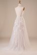 Tulle Backless Ivory Long Wedding Dress with Embroidery Discount