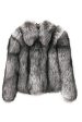 Grey Lapel Neck Shearling Cropped Faux Fur Coat Hot on Sale