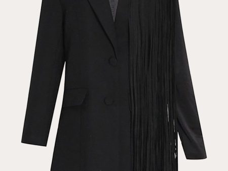 Black Fringed Peak Lapel Prom Women Blazer For Sale