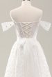 White A Line Off the Shoulder Corset Wedding Dress with Lace Up Back Online now