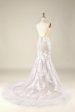 Ivory Mermaid Illusion Boat Neck Lace Wedding Dress Sale