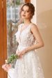 White Appliques Tulle Wedding Dress Online now