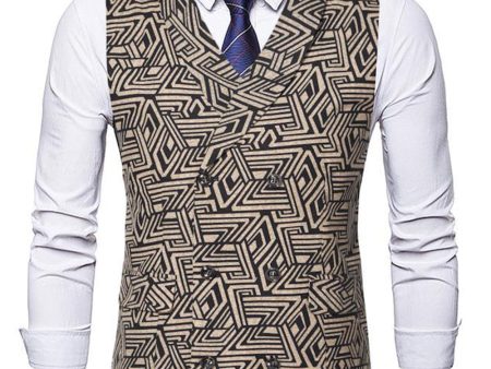 Shawl Collar Double Breasted Slim Fit Light Brown Men s Suit Vest Hot on Sale