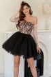 Black Strapless Neck A Line Homecoming Dress Supply