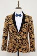 Men s Blazer Slim Fit Solid One Button Business Gold Suit Jacket Discount