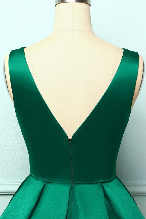 Satin Green Ball Homecoming Dress Online Sale