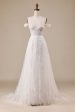 Ivory Detachable Off the Shoulder Corset Tulle Wedding Dress For Cheap