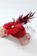 1920s Burgundy Feathere Headband Fashion