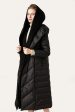 Ivory Button Quilted Puffer Jacket with Faux Fur Hood Online