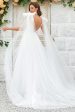 Ivory Detachable Watteau Train Tulle Wedding Dress For Sale