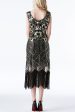 1920s Black Sequins Flapper Tea-Length Dress Online