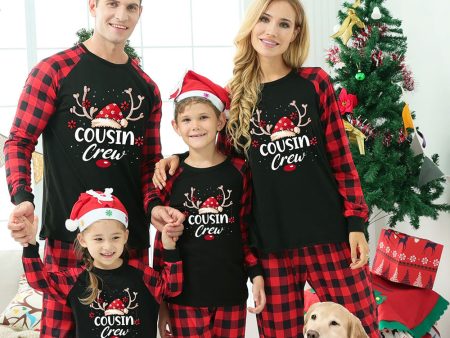 Print Family Christmas Pajamas with Red Plaid For Discount