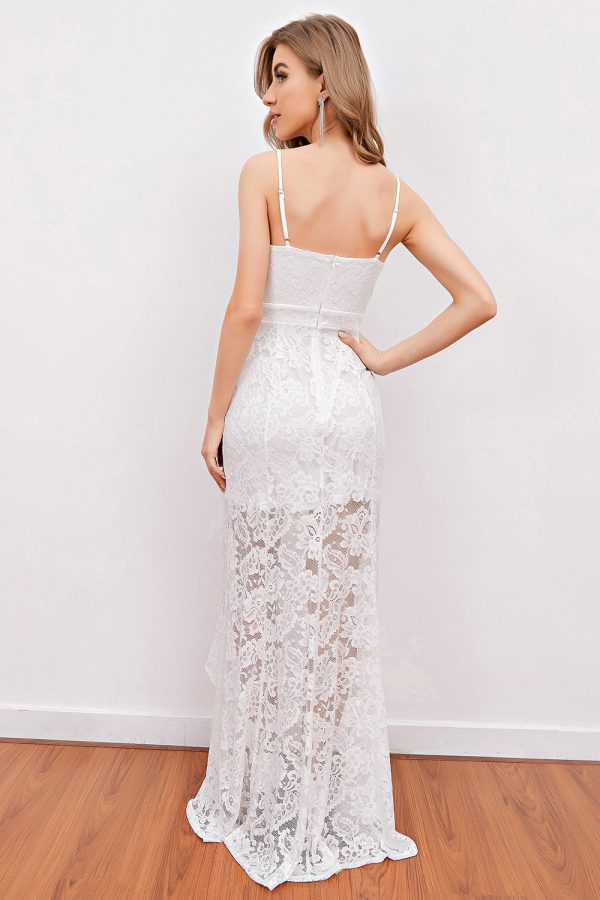 White Lace Beach Wedding Dress on Sale