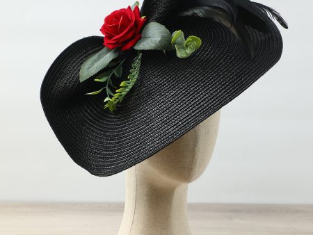 1920s Black Headband with Flower Online now