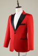 Notched Lapel Red Prom Blazer for Men Online