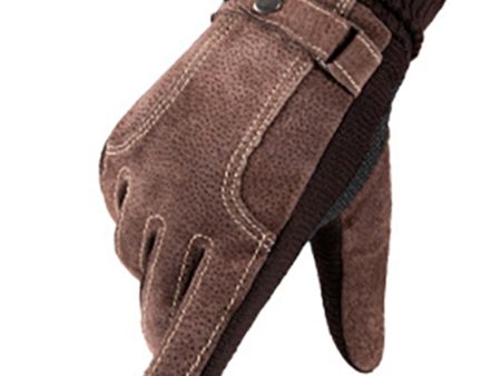 Brown Pigskin Men s Warm Winter Gloves on Sale