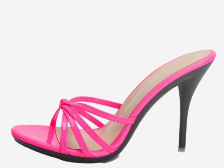 Hot Pink Pointed Toe Stiletto Sandals Supply