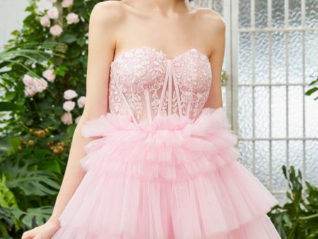 A-Line Sweetheart Pink Short Homecoming Dress Cheap