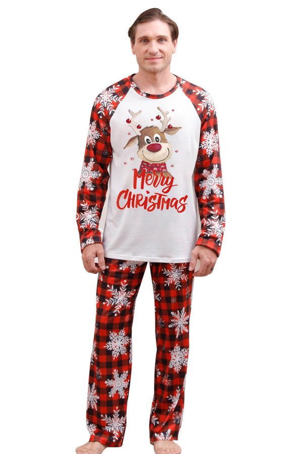 Christmas Red Print Family Pajamas Sets Discount