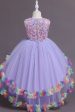 Pink High Low Boat Neck Flower Girl Dress Hot on Sale