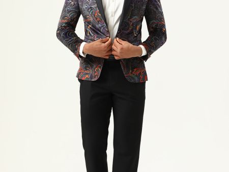 One Button Black Jacquard Shawl Lapel Men s Prom Blazer For Discount