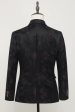 Notched Lapel Single Breasted Black Blazer Discount