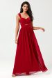 Epitome of Romance A Line Sweetheart Burgundy Long Bridesmaid Dress with Keyhole Online now