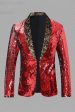 Sparkly Golden Sequins Shawl Lapel Men s Blazer Online Hot Sale