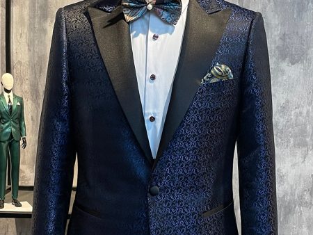 Dark Blue Peak Lapel Men s Prom Blazer Online now