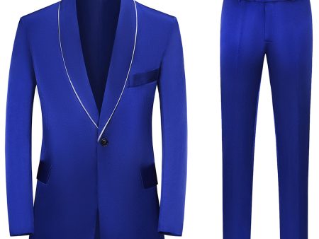 Royal Blue 3-Piece Shawl Lapel One Button Prom Suits Fashion